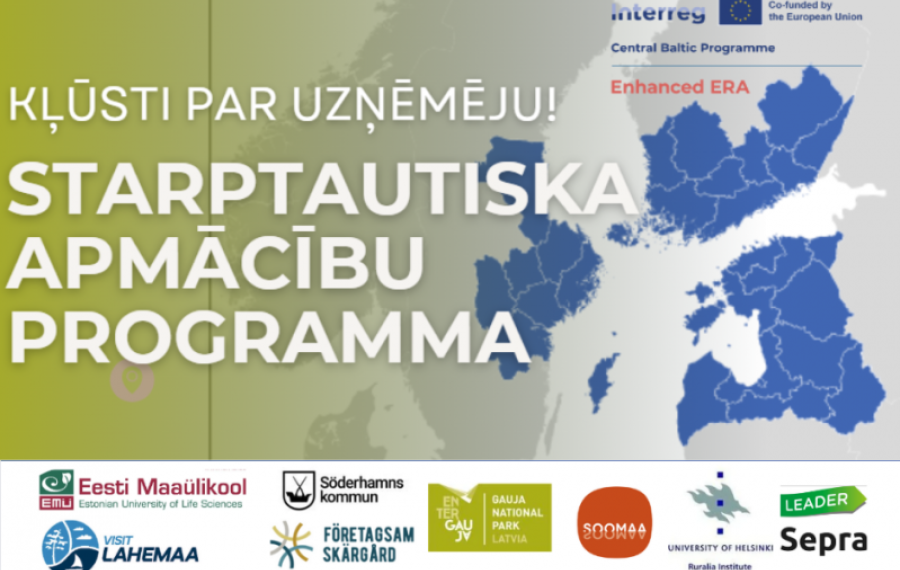 Starptautiska apmācību programmas uzsaukuma vizuālis